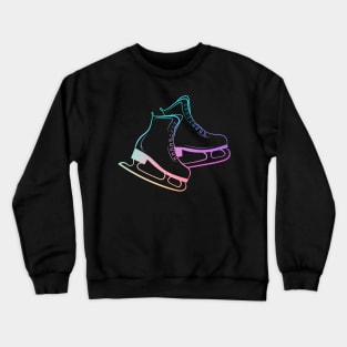 Ice Skates Figure Skating Rainbow Crewneck Sweatshirt